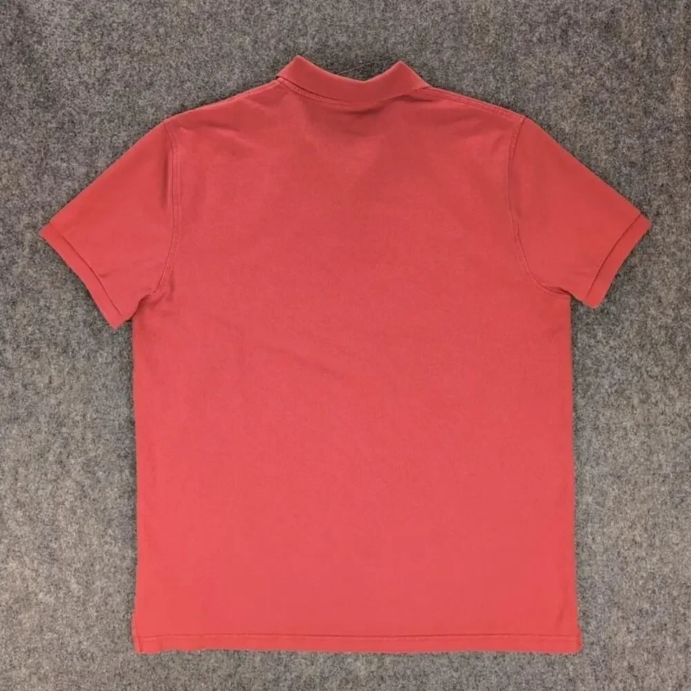 J.Crew Polo Shirt Mens Large Pink Classic Knit Cotton Short Sleeve Casual